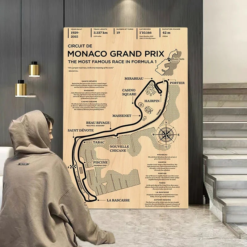 Racing Circuit Canvas Wall Art Poster - Monaco