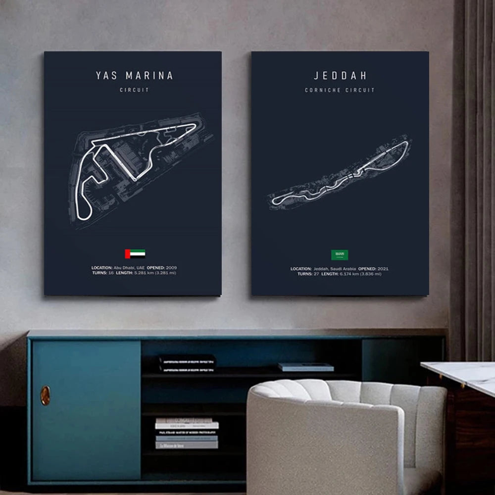 World Racing Circuit Canvas Poster
