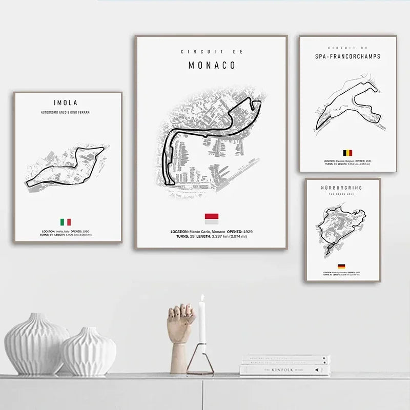 Racing Circuit Canvas Wall Art Poster