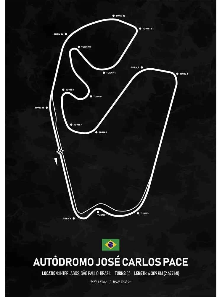 Racing Circuit Season Calendar Canvas Poster