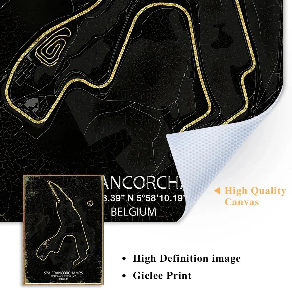 Racing Circuit Canvas Wall Art Poster - Monaco & Spa