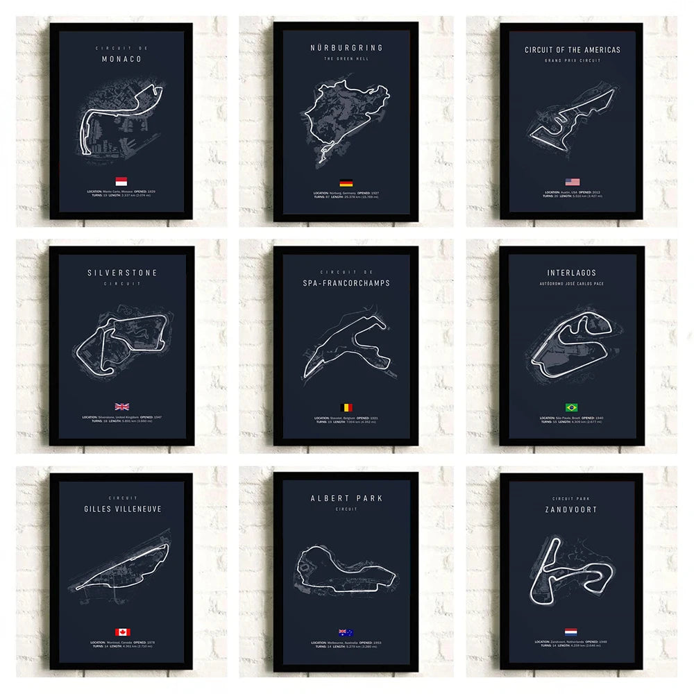 World Racing Circuit Canvas Poster