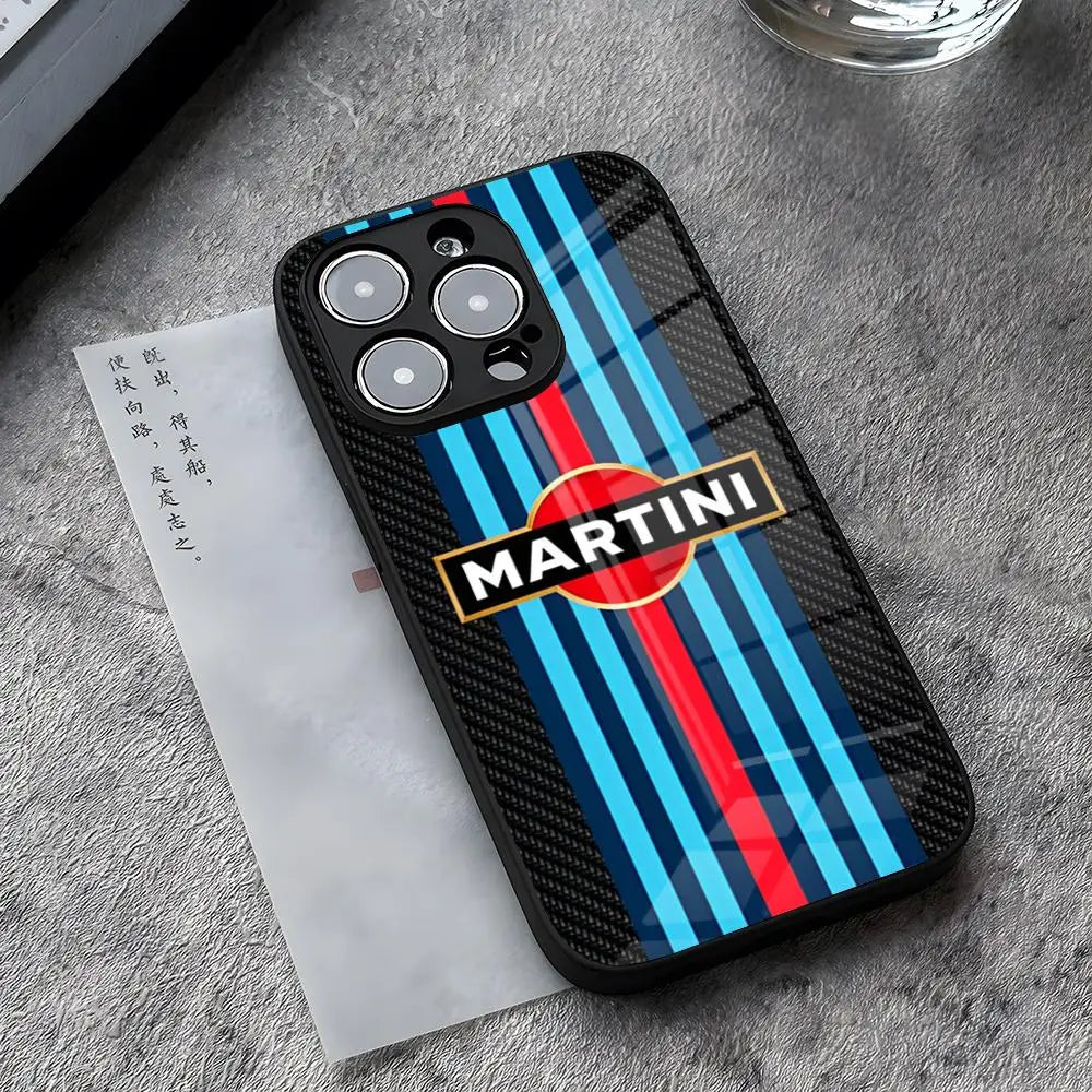 Racing Stripe Protective Phone Case - Glass Back