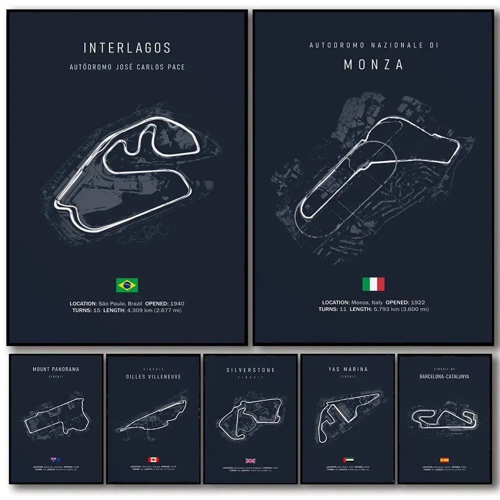 World Racing Circuit Canvas Poster