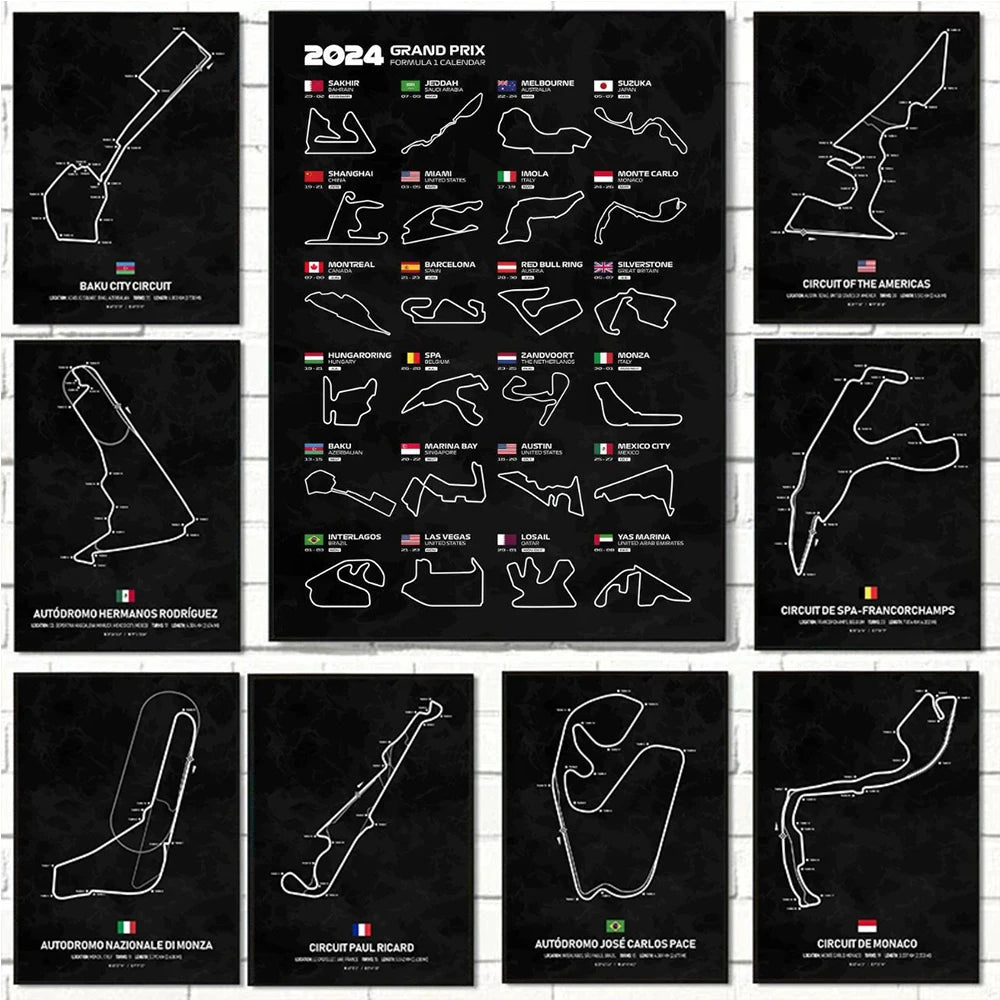 Racing Circuit Season Calendar Canvas Poster