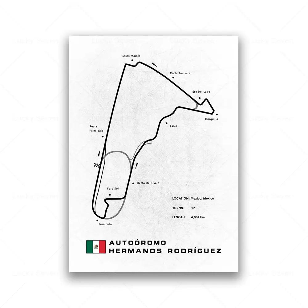 Minimalist Circuit Map Canvas Print - Unframed