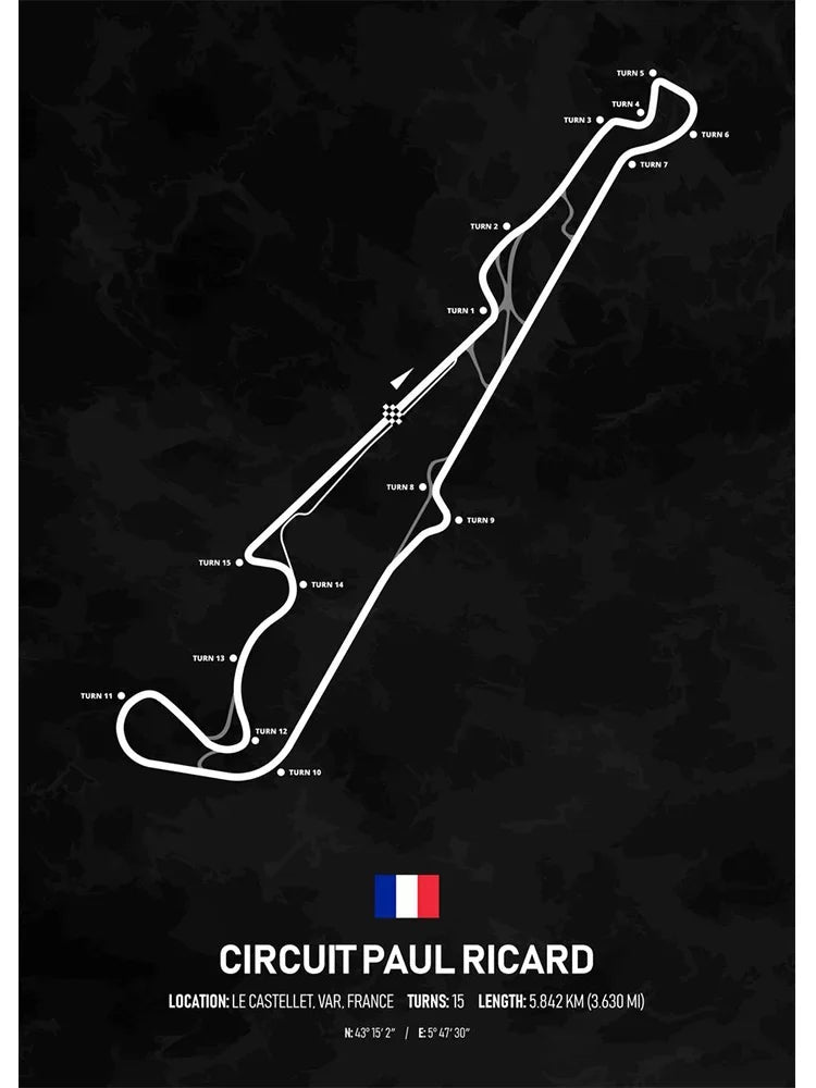 Racing Circuit Season Calendar Canvas Poster