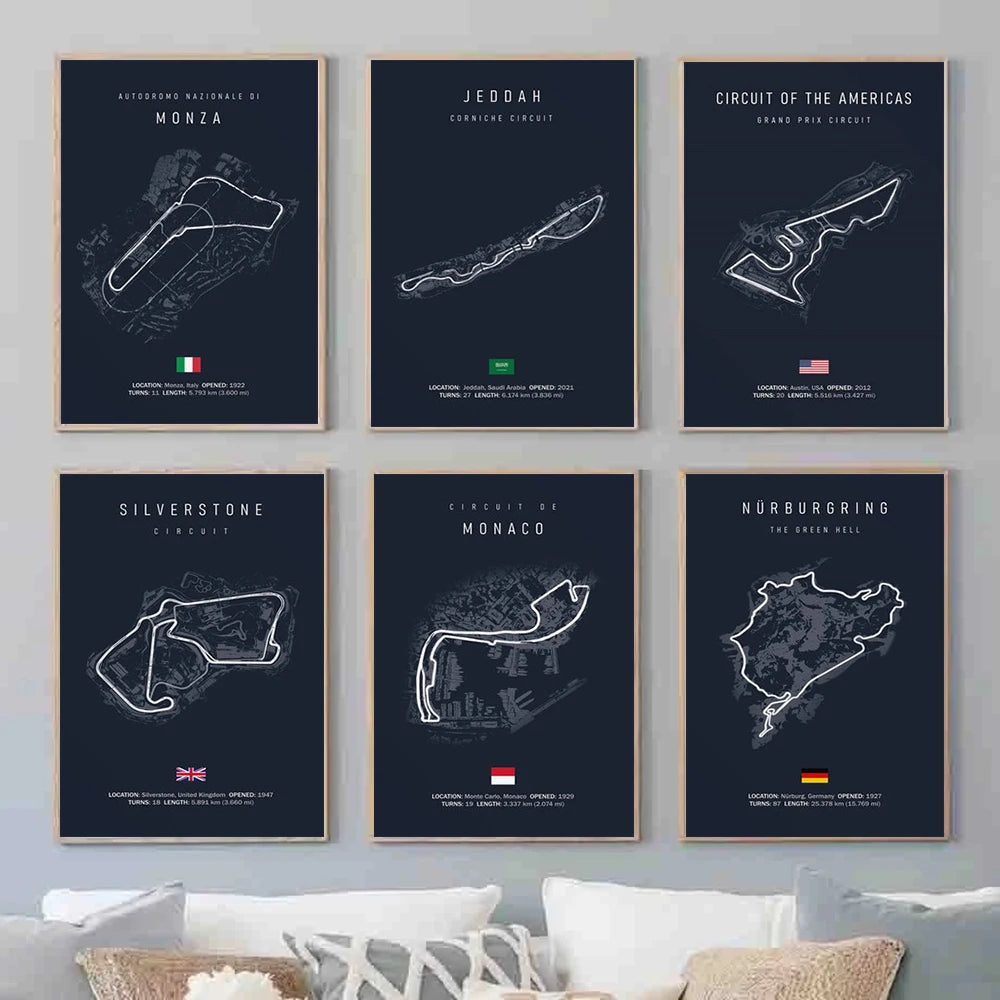 World Racing Circuit Canvas Poster