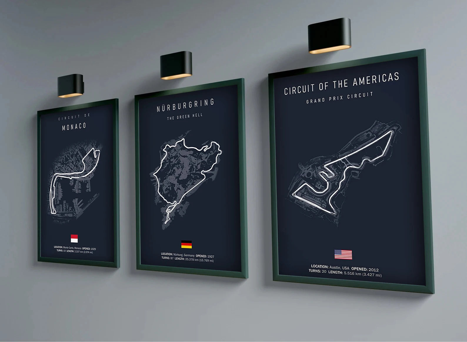 Racing Circuit Canvas Wall Art Poster - Imola & Monaco