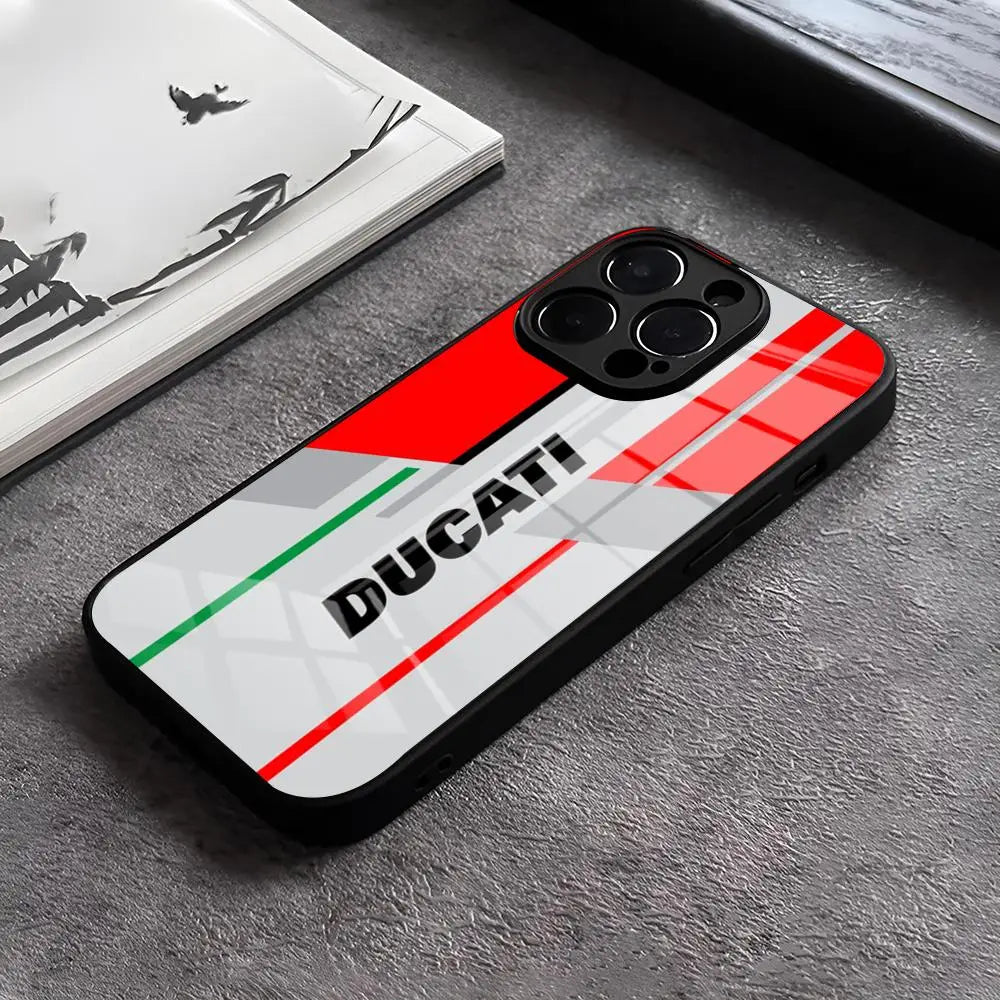 Motorsport-Inspired Protective Phone Case - Glass Back