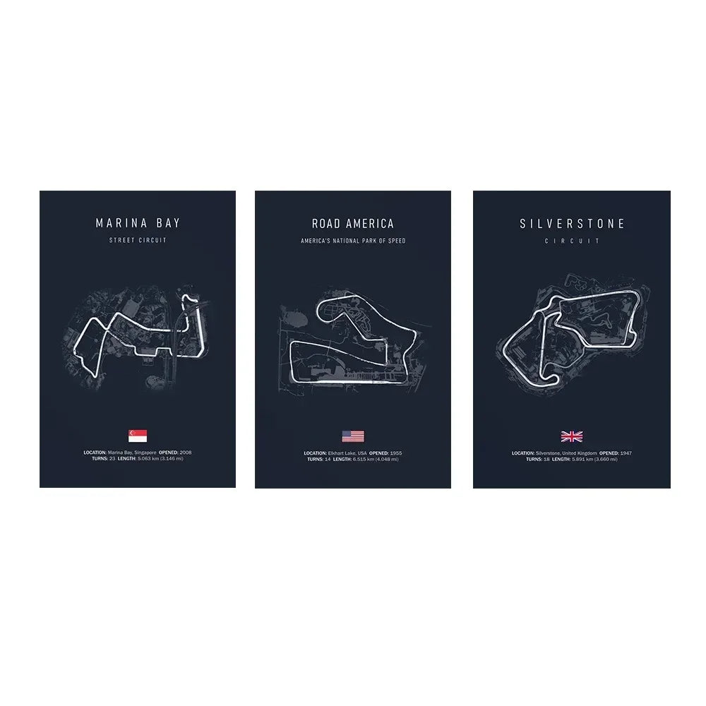 World Racing Circuit Canvas Poster