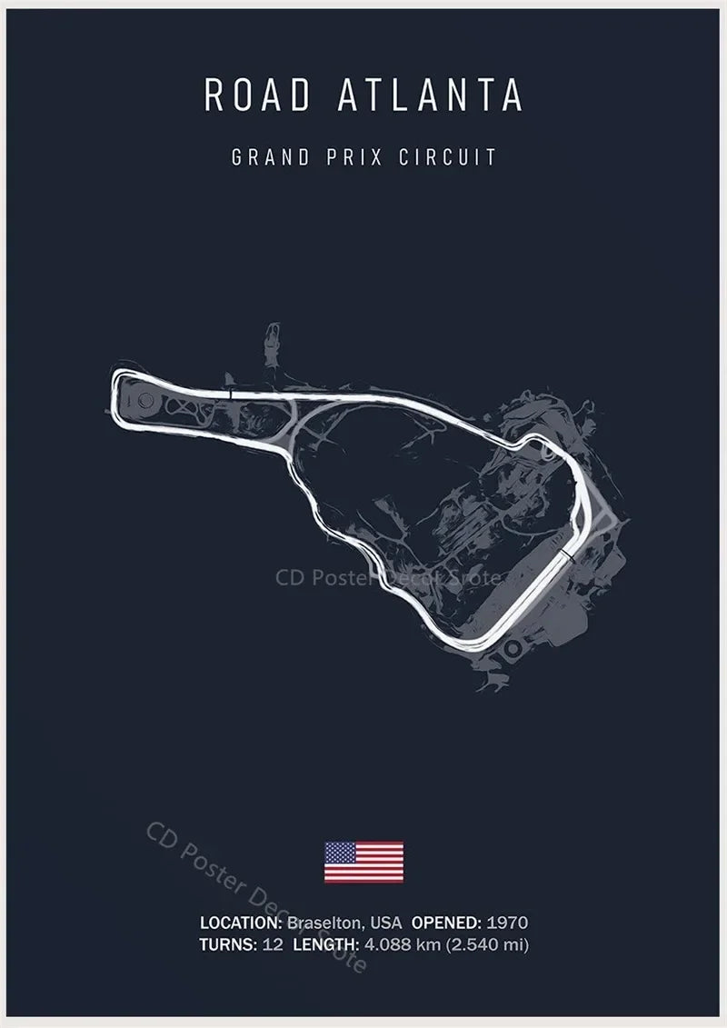 Racing Circuit Canvas Wall Art Poster - Imola & Monaco