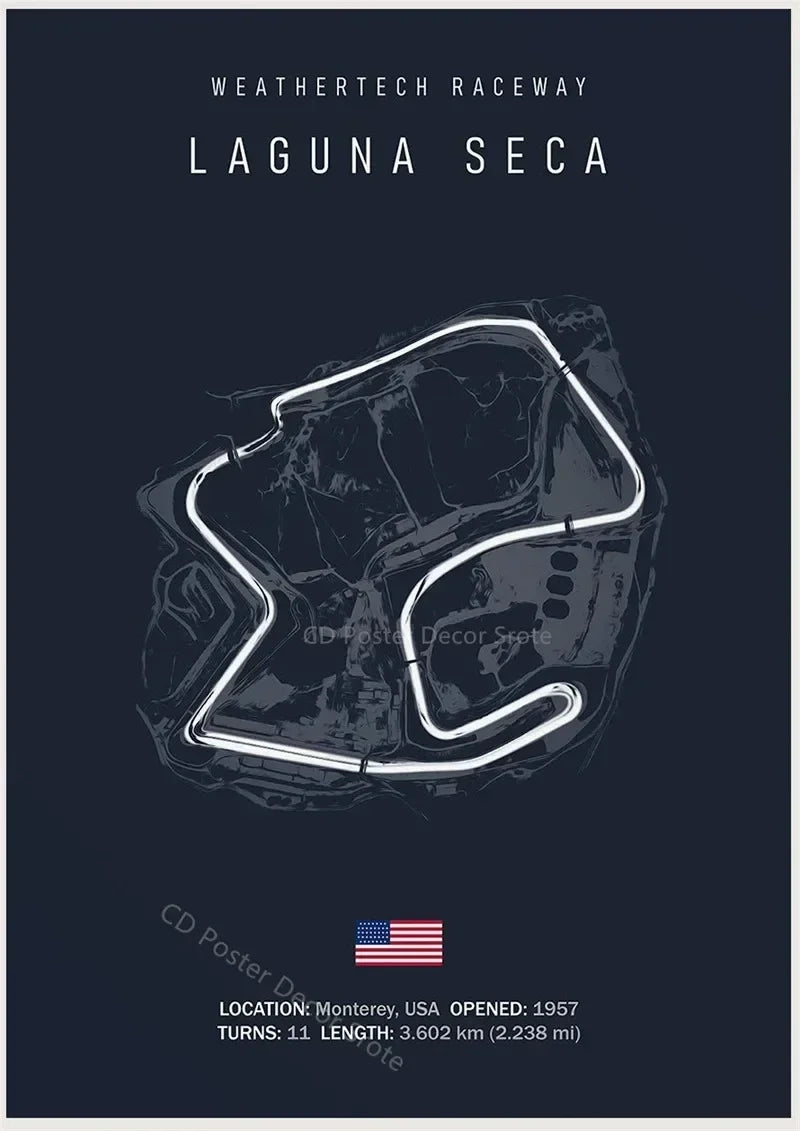 Racing Circuit Canvas Wall Art Poster - Imola & Monaco