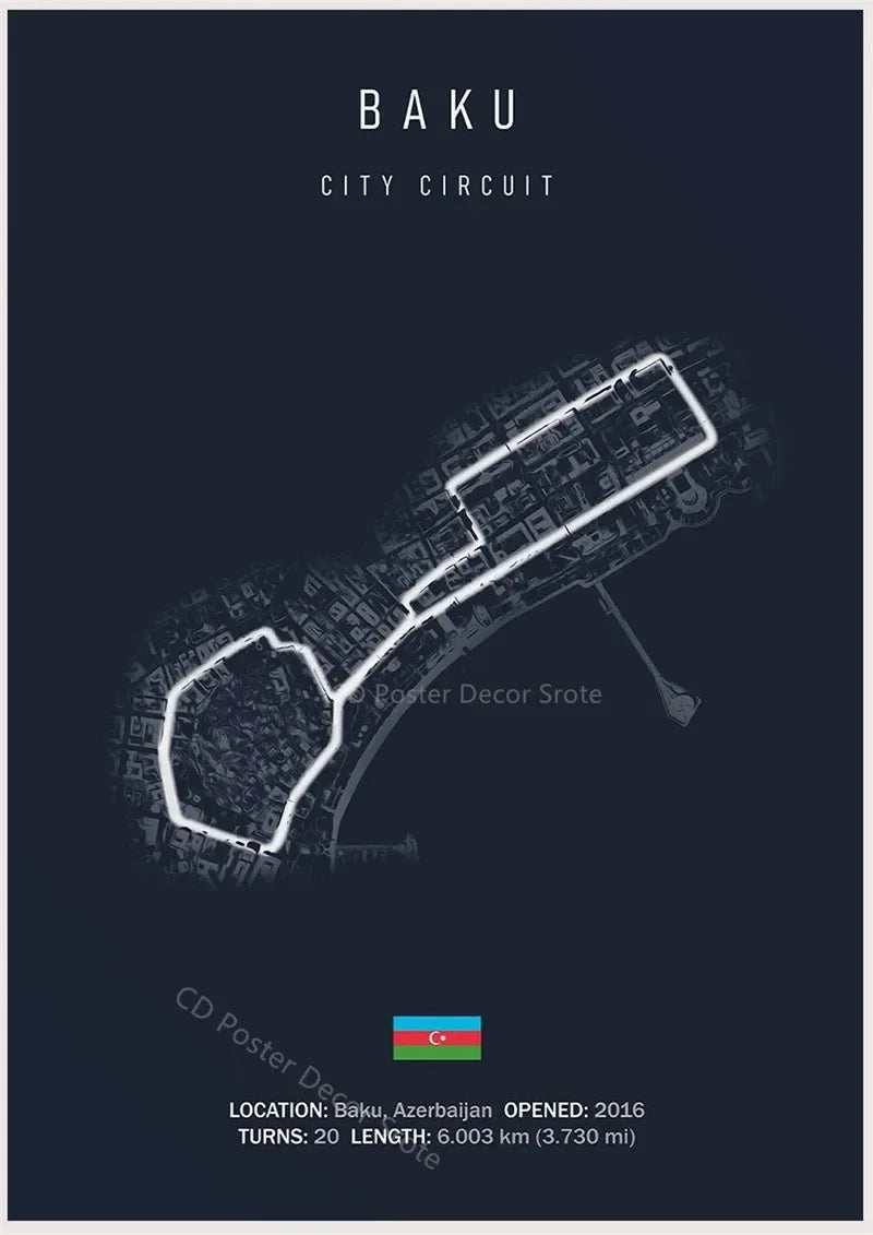 Racing Circuit Canvas Wall Art Poster - Imola & Monaco