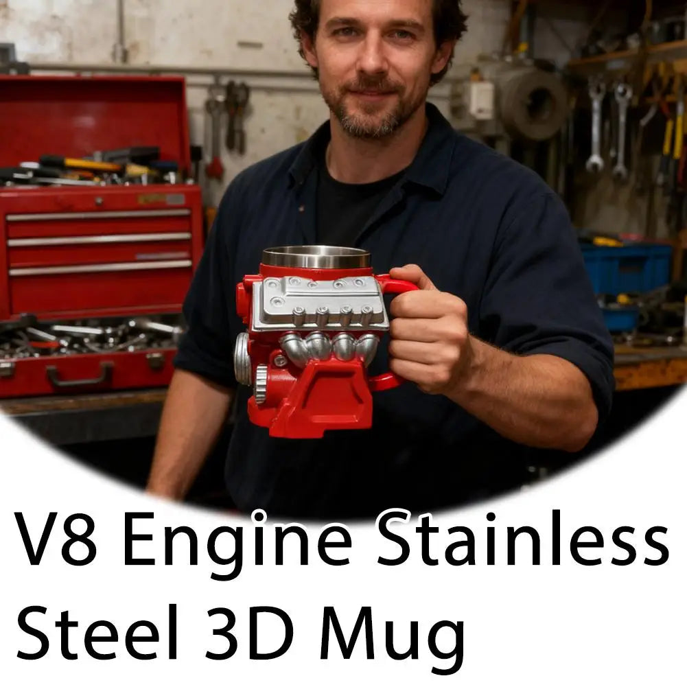 V6/V8 Engine Stainless Steel Coffee Mug