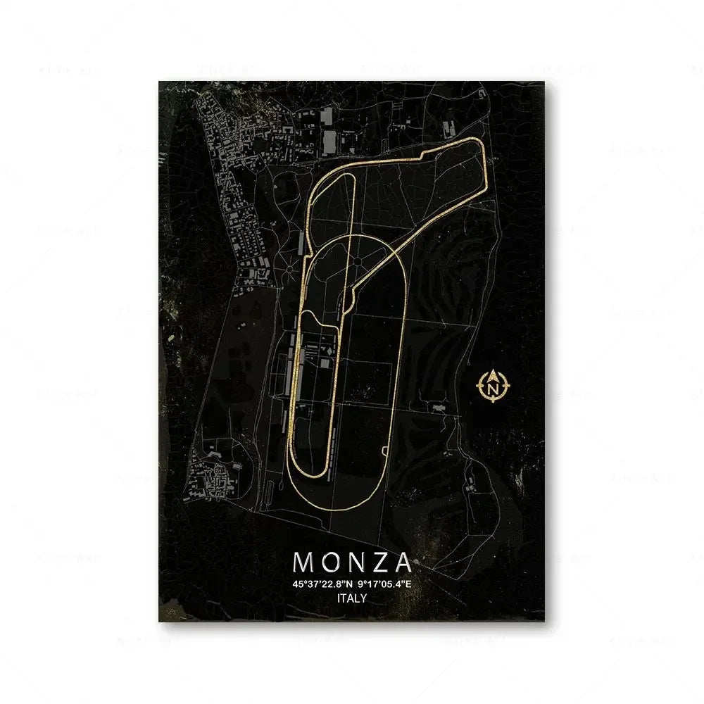 Racing Circuit Canvas Wall Art Poster - Monaco & Spa