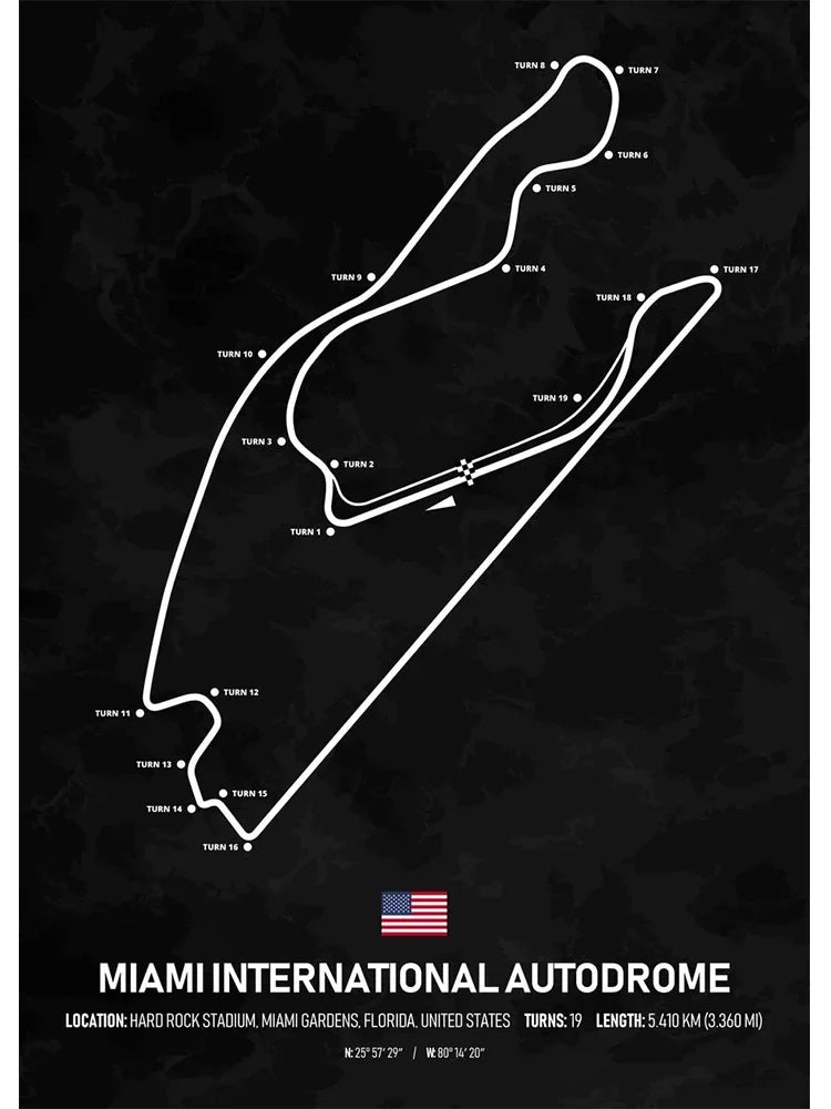 Racing Circuit Season Calendar Canvas Poster