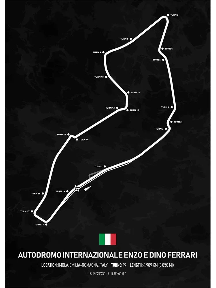 Racing Circuit Season Calendar Canvas Poster