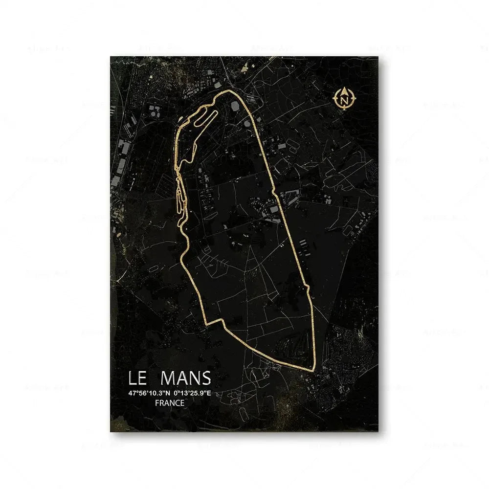 Racing Circuit Canvas Wall Art Poster - Monaco & Spa