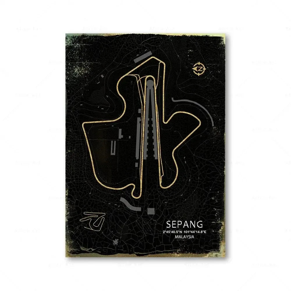 Racing Circuit Canvas Wall Art Poster - Monaco & Spa