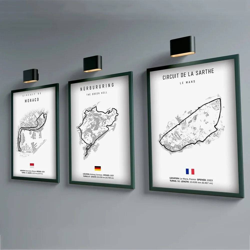 Racing Circuit Canvas Wall Art Poster
