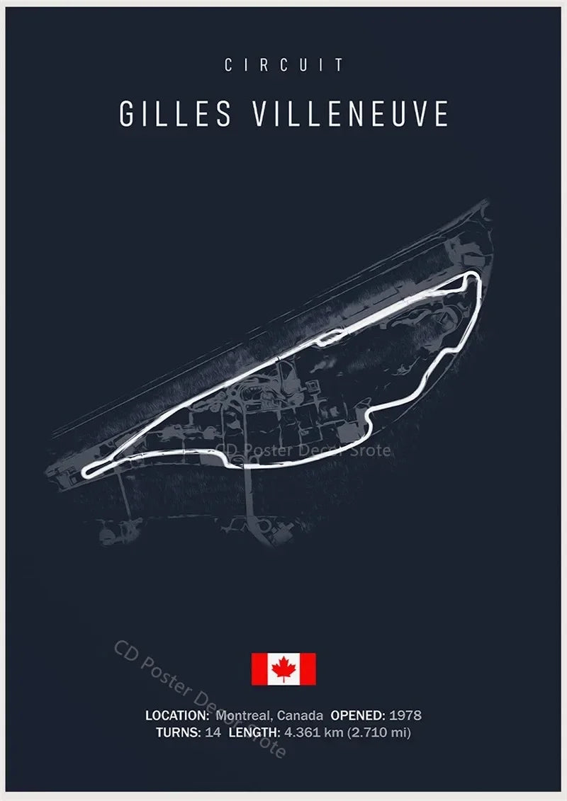 Racing Circuit Canvas Wall Art Poster - Imola & Monaco