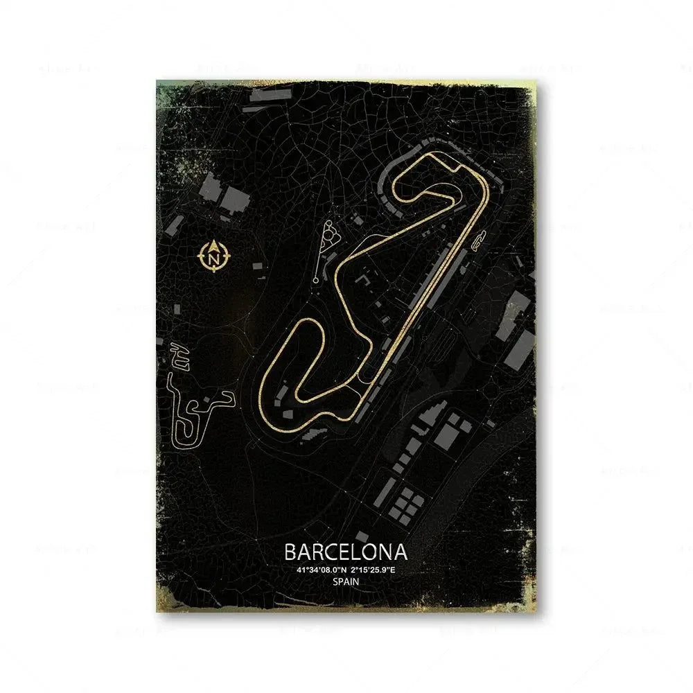 Racing Circuit Canvas Wall Art Poster - Monaco & Spa