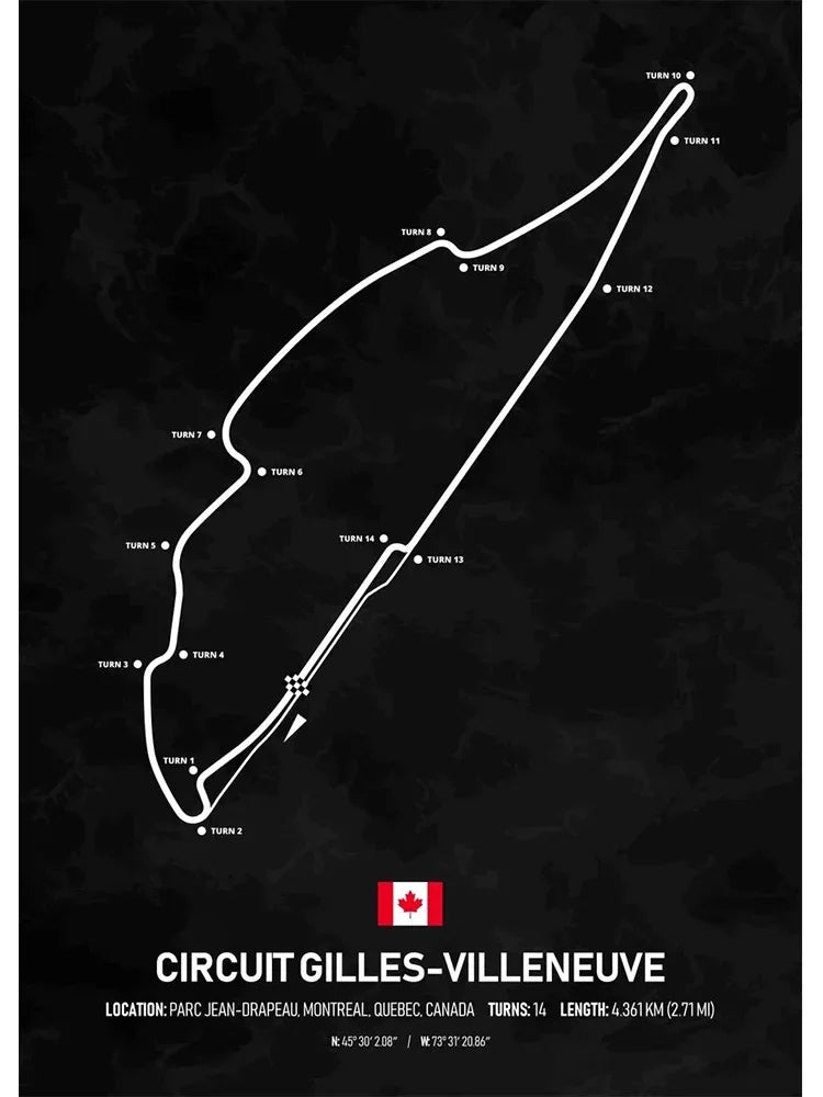 Racing Circuit Season Calendar Canvas Poster