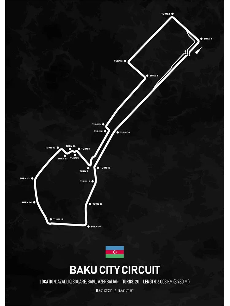 Racing Circuit Season Calendar Canvas Poster