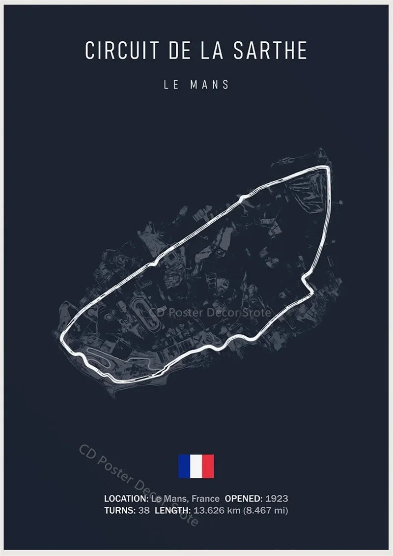 Racing Circuit Canvas Wall Art Poster - Imola & Monaco