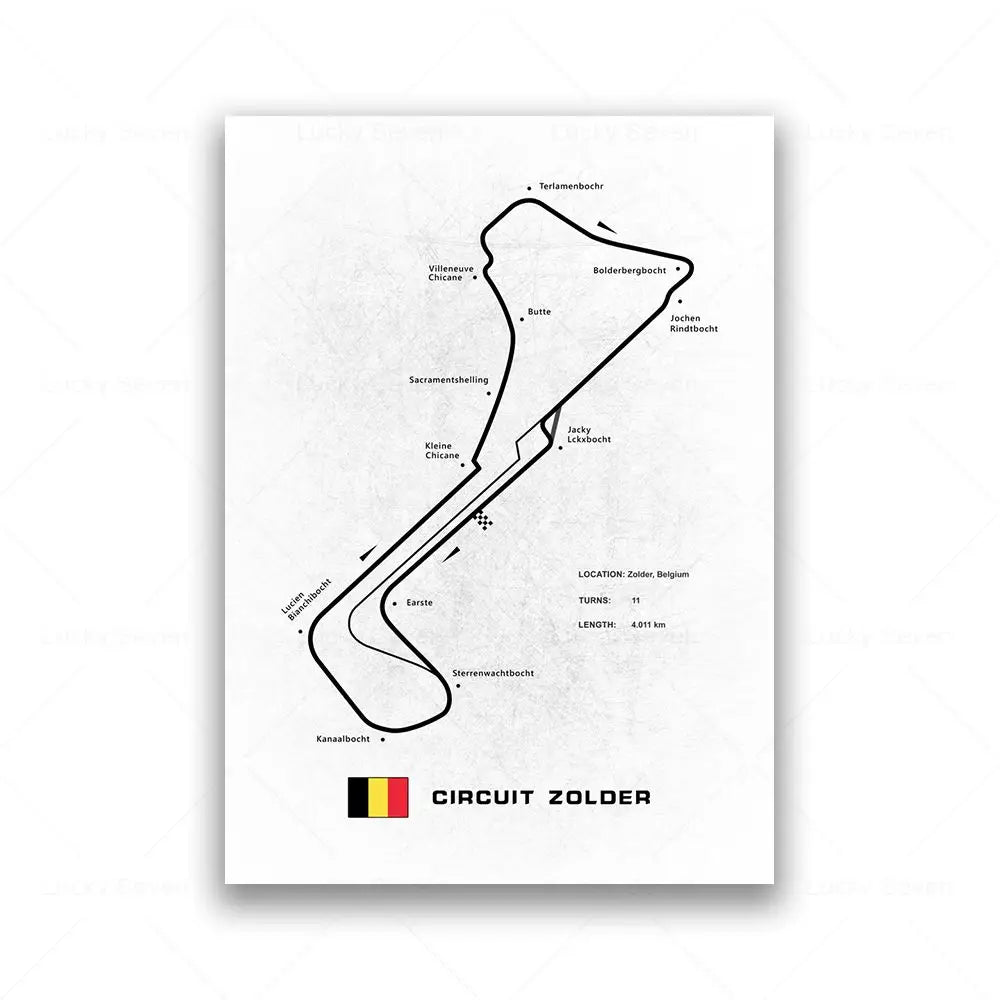 Minimalist Circuit Map Canvas Print - Unframed