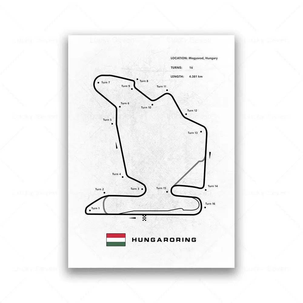 Minimalist Circuit Map Canvas Print - Unframed