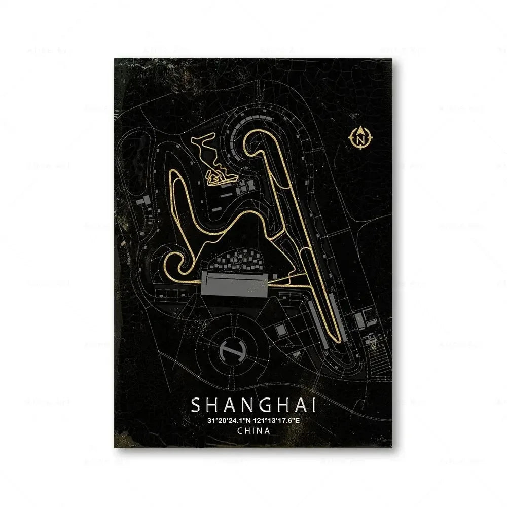 Racing Circuit Canvas Wall Art Poster - Monaco & Spa