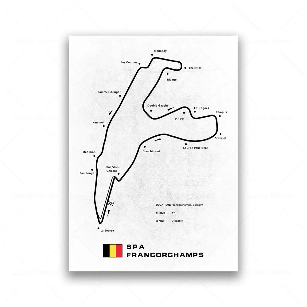 Minimalist Circuit Map Canvas Print - Unframed