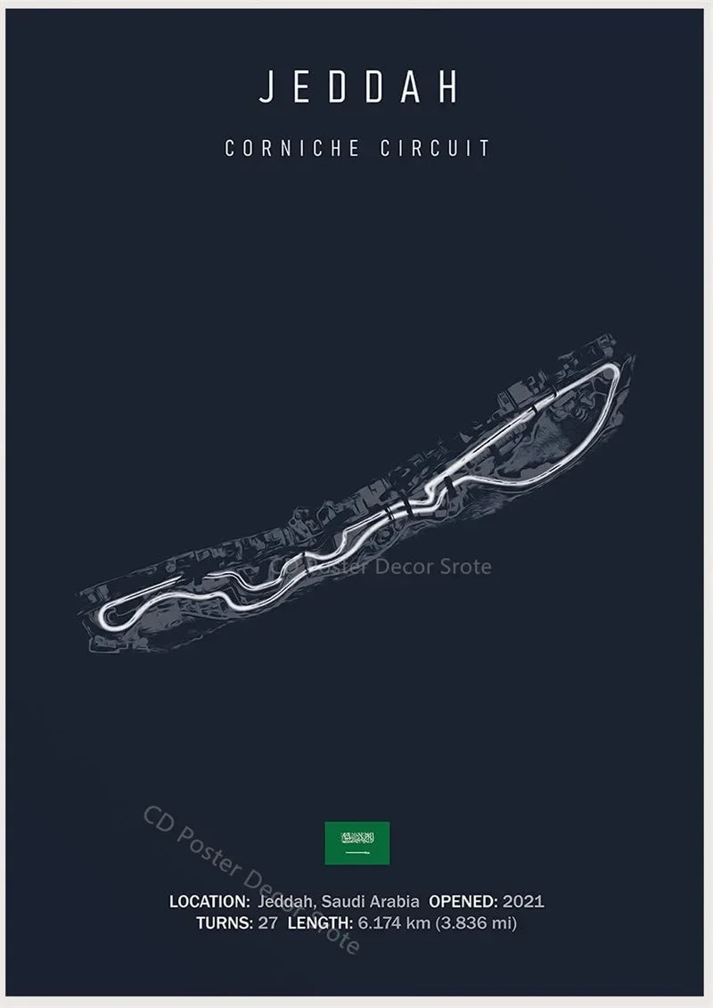 Racing Circuit Canvas Wall Art Poster - Imola & Monaco