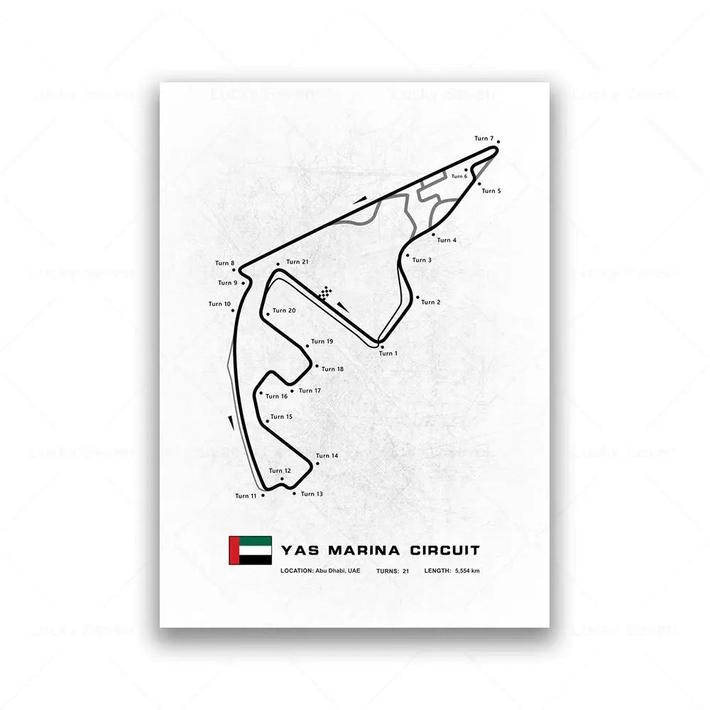 Minimalist Circuit Map Canvas Print - Unframed