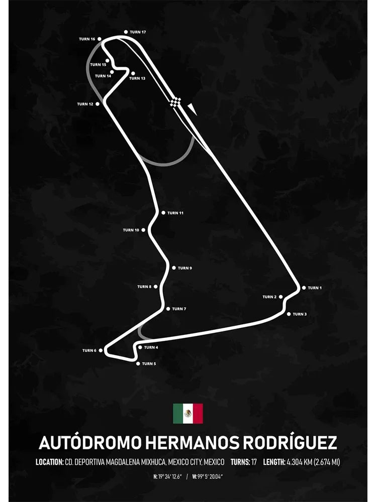 Racing Circuit Season Calendar Canvas Poster