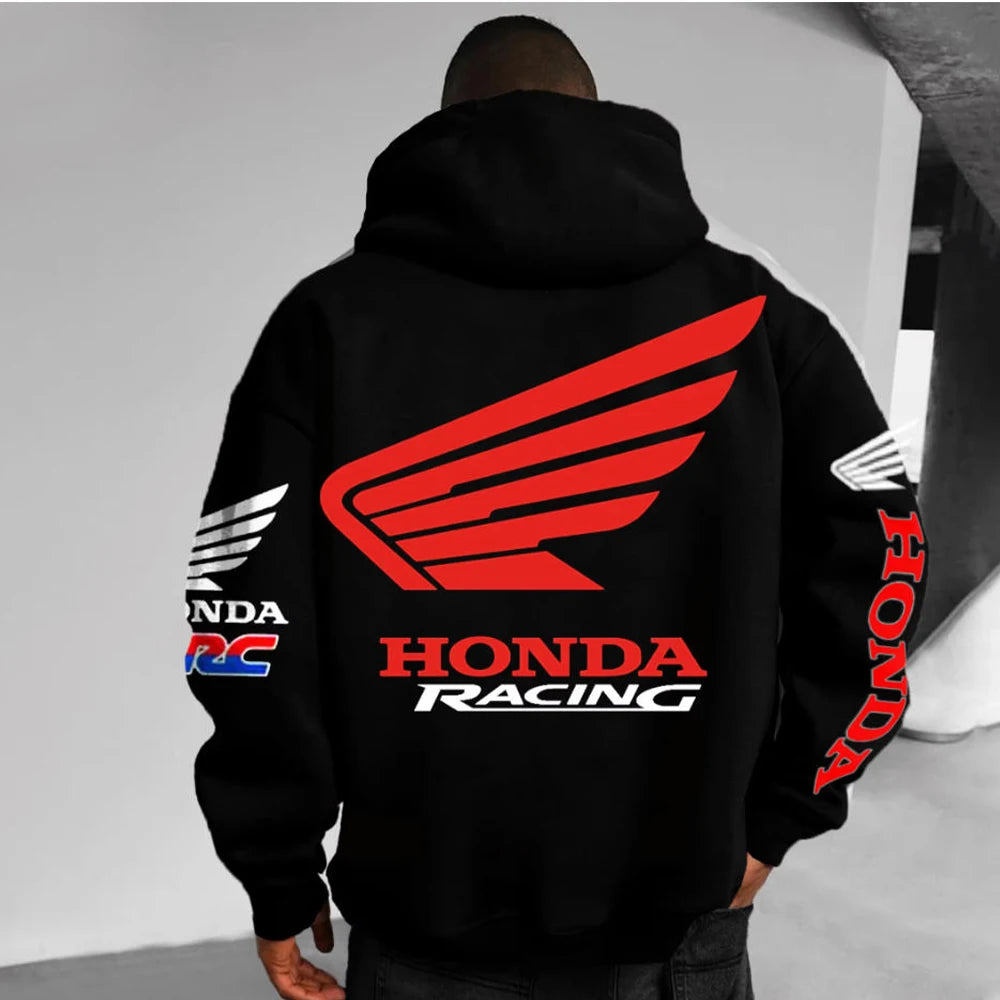 Motorcycle Graphic Pullover Hoodie