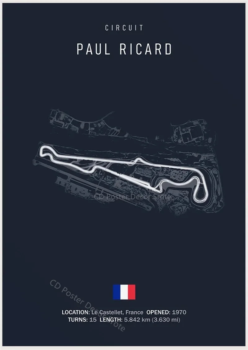 Racing Circuit Canvas Wall Art Poster - Imola & Monaco