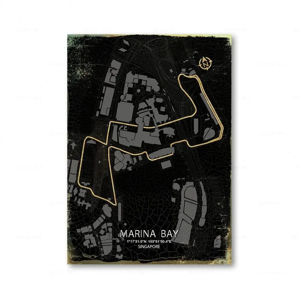 Racing Circuit Canvas Wall Art Poster - Monaco & Spa
