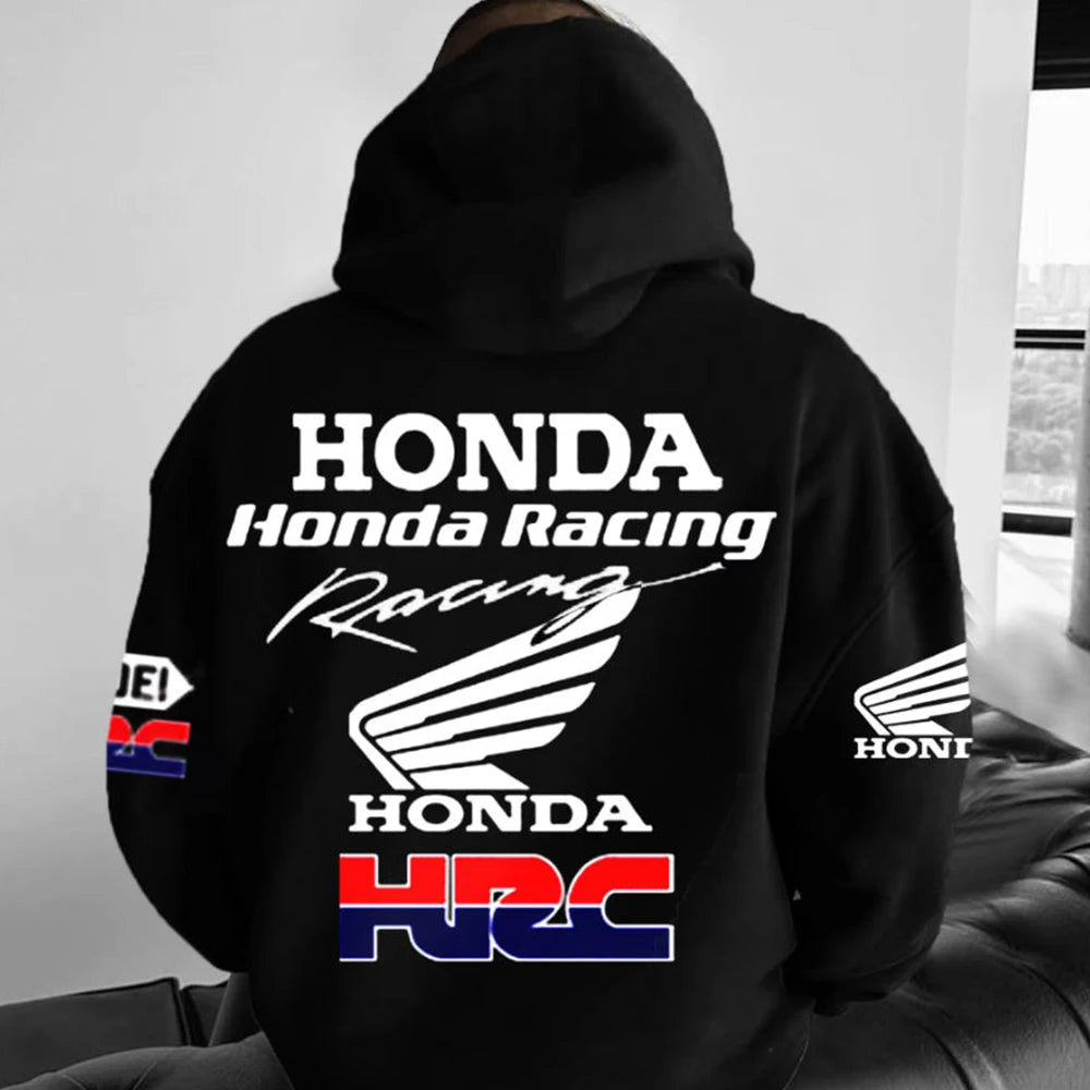 Motorcycle Graphic Pullover Hoodie