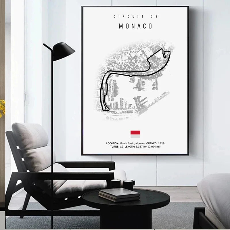 Racing Circuit Canvas Wall Art Poster