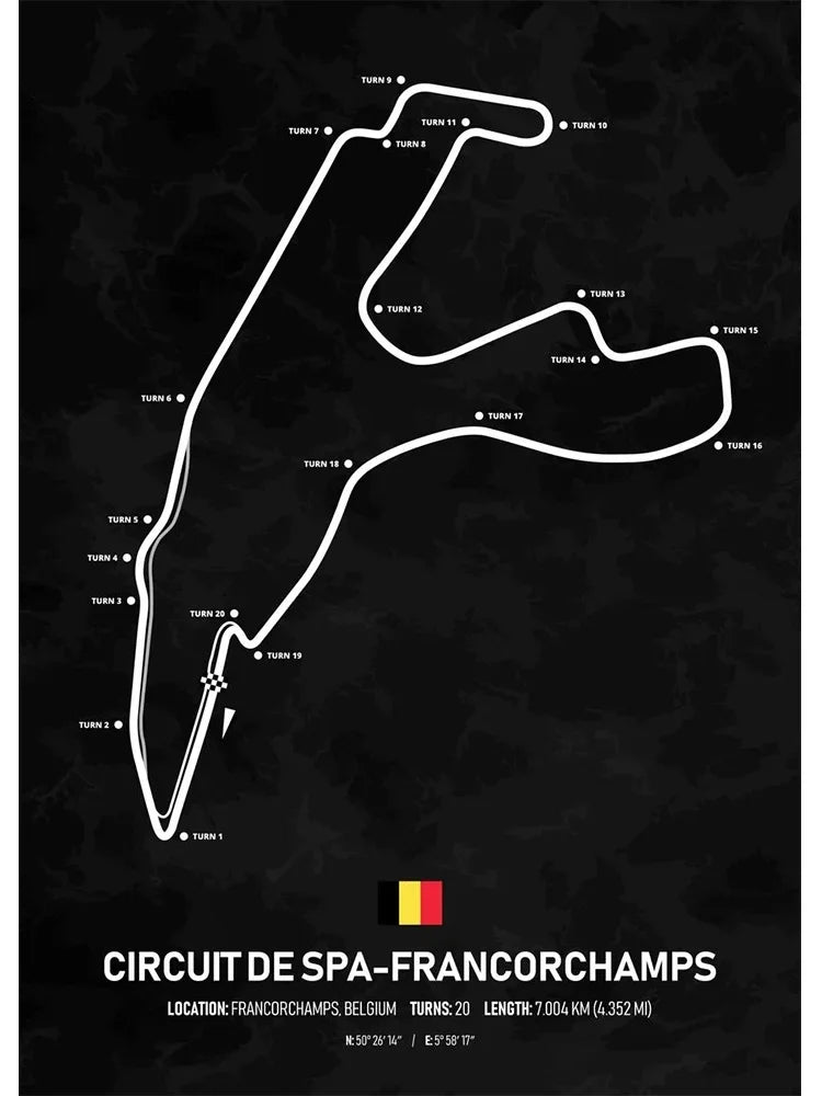 Racing Circuit Season Calendar Canvas Poster
