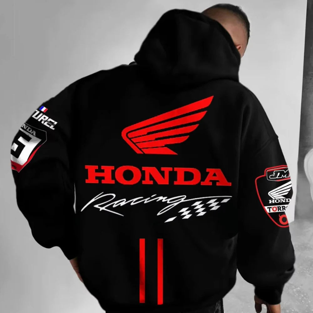 Motorcycle Graphic Pullover Hoodie