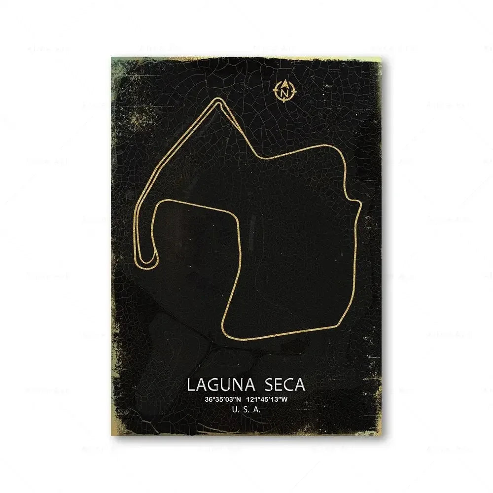 Racing Circuit Canvas Wall Art Poster - Monaco & Spa