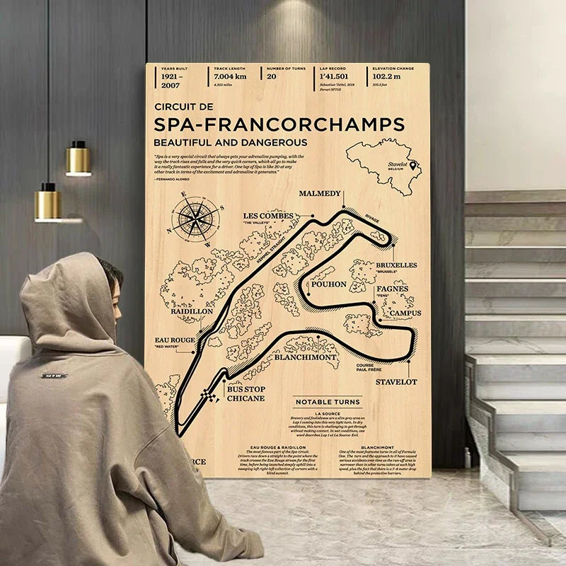 Racing Circuit Canvas Wall Art Poster - Monaco