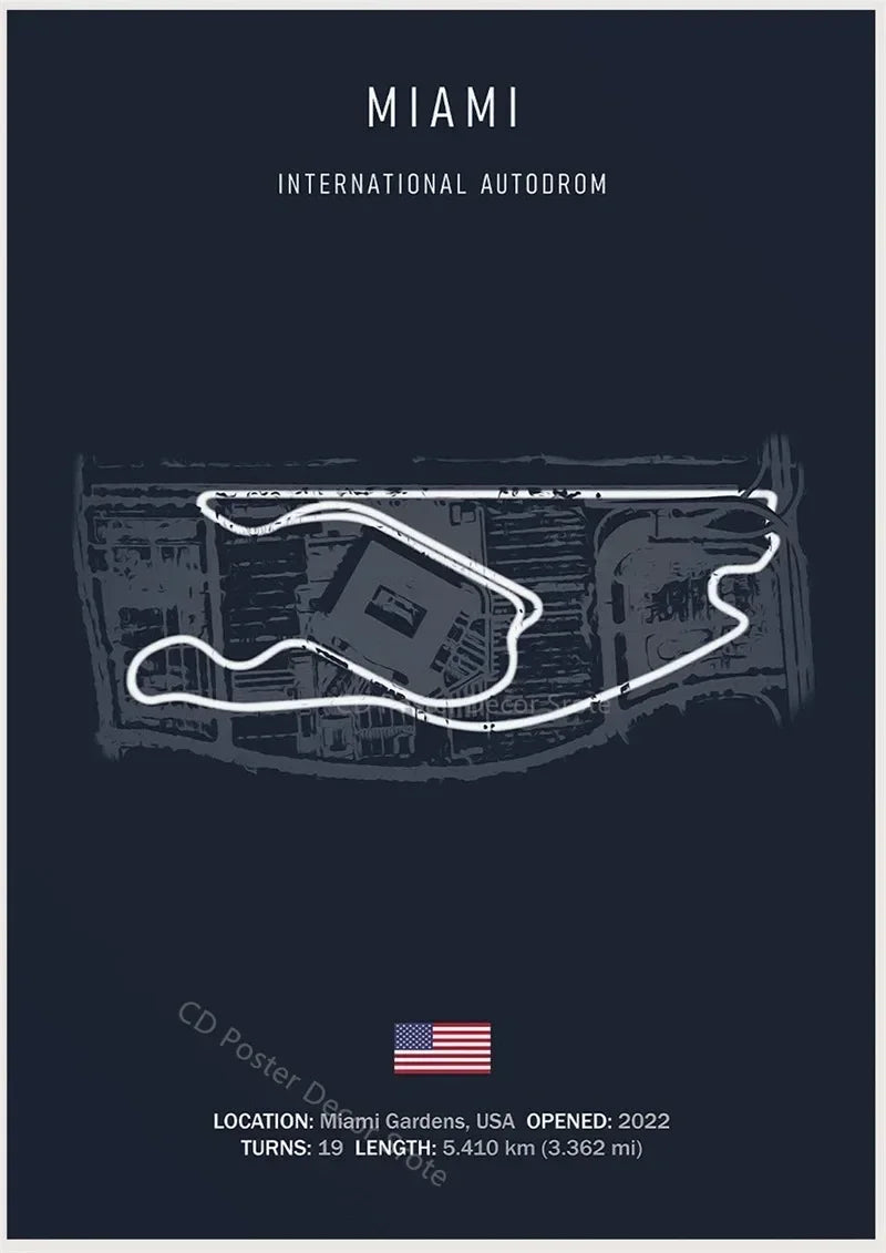 Racing Circuit Canvas Wall Art Poster - Imola & Monaco