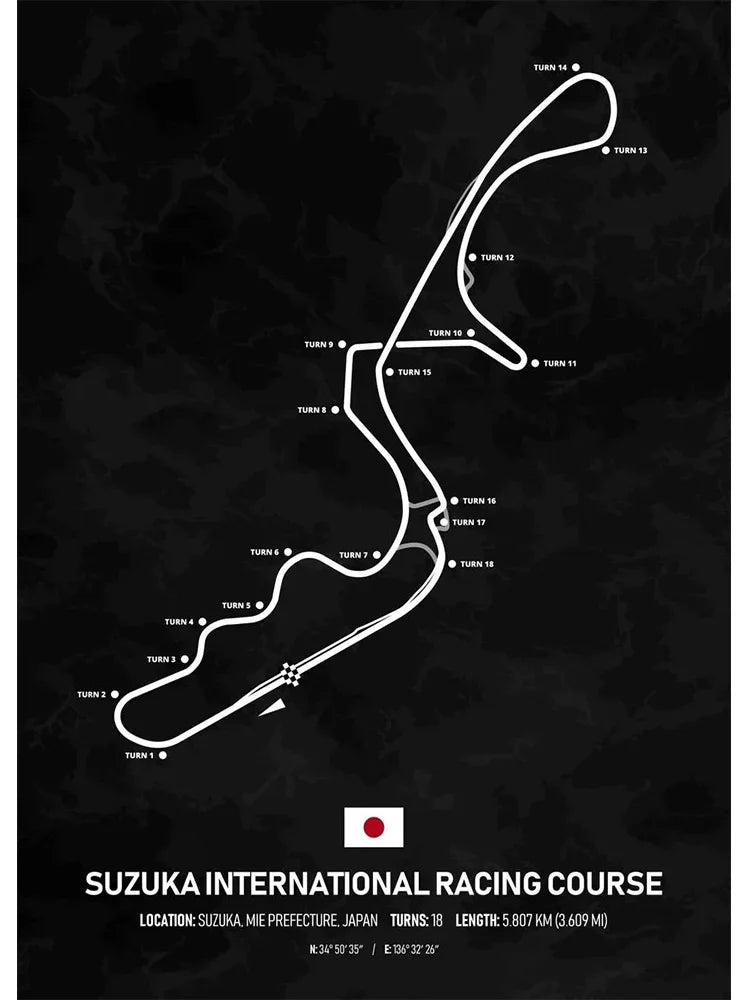 Racing Circuit Season Calendar Canvas Poster