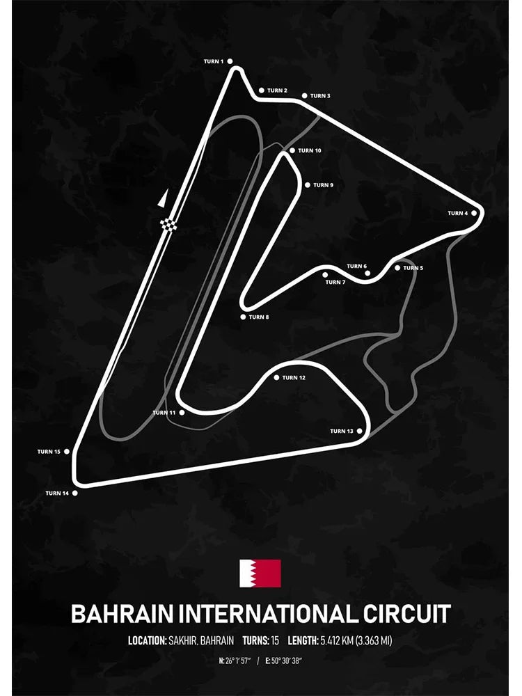 Racing Circuit Season Calendar Canvas Poster