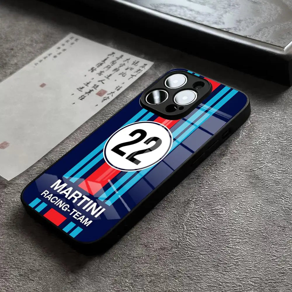 Racing Stripe Protective Phone Case - Glass Back